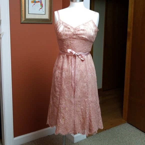 pink and gold cocktail dress